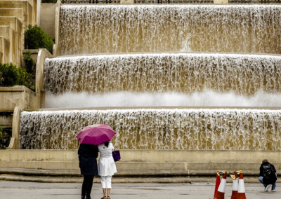 Montjuic. Light rain